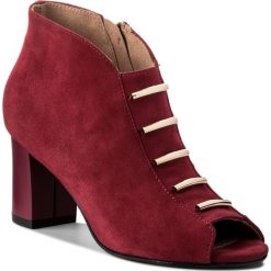Botki EKSBUT - 68-4869-I93-1G Burgund. Czerwone botki damskie Eksbut, ze skóry, bez obcasa. W wyprzedaży za 219.00 zł.