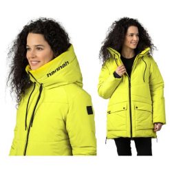 Płaszczyk kurtka turystyczna Hannah Rebeca. Żółte kurtki damskie Hannah, bez wzorów, bez kaptura, trekkingowe. W wyprzedaży za 329.90 zł.