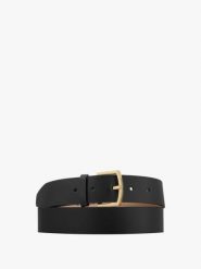 Czarny pasek ze skóry licowej. Czarne paski damskie Ryłko, bez wzorów, ze skóry, eleganckie. Za 129.99 zł.