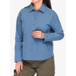 Koszula przeciw komarom damska Royal Robbins Wilder Shirt L/S. Niebieskie koszule damskie ROYAL ROBBINS, l, bez wzorów, casualowe, bez kołnierzyka, bez ramiączek. Za 293.99 zł.