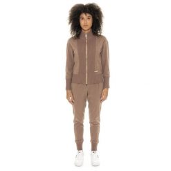 Bluza zimowa Leone 1947 Warm Touch Damen,Reißverschluss und Strickeinsätzen. Brązowe bluzy sportowe damskie LEONE 1947 APPAREL, bez wzorów, z elastanu, bez kaptura, na fitness i siłownię. Za 206.29 zł.