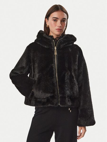 Liu Jo Futro TF6005 E1135 Czarny Regular Fit. Czarne płaszcze damskie Liu Jo, m, bez wzorów, z futra, bez kaptura. Za 1,249.00 zł.