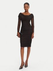 Rinascimento Sukienka koktajlowa CFC0126152003 Czarny Slim Fit. Czarne sukienki damskie Rinascimento, s, bez wzorów, z syntetyku, wizytowe, bez kołnierzyka, bez ramiączek. Za 719.99 zł.