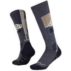 Skarpetki sportowe dla dorosłych Merino Heavyweight Over The Calf Socks. Niebieskie skarpety damskie Buff, bez wzorów, z elastanu. Za 129.99 zł.