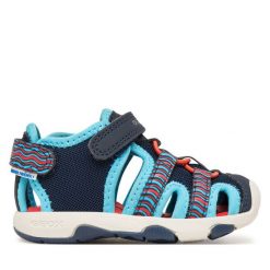 Sandały Geox. Niebieskie sandały chłopięce Geox, bez zapięcia. Za 229.99 zł.