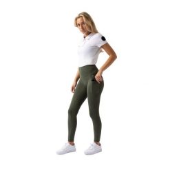 Damskie legginsy jeździeckie z pełną przyczepnością Horze Gillian. Zielone legginsy damskie HORZE, l, bez wzorów, z elastanu. Za 280.00 zł.
