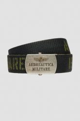 AERONAUTICA MILITARE Zielony męski pasek Herringbone Ribbon Bel, Rozmiar 90. Zielone paski damskie Aeronautica Militare, bez wzorów. W wyprzedaży za 279.99 zł.
