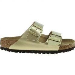 Klapki damskie Birkenstock Arizona BS. Czarne klapki damskie Birkenstock, bez wzorów, z materiału, bez obcasa. Za 574.00 zł.