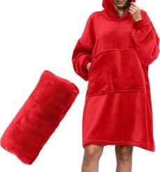 Froster Bluzair Koco Bluza Oversize Kapturem Czerwona 4w1. Czerwone bluzy damskie Froster, bez wzorów. Za 162.41 zł.