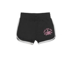 Dziewczęce szorty Leone 1947 Apprel z siateczki frotte. Lekkie i wygodne. Czarne spodenki dla dziewczynek LEONE 1947 APPAREL, bez wzorów, z bawełny, sportowe. Za 69.47 zł.