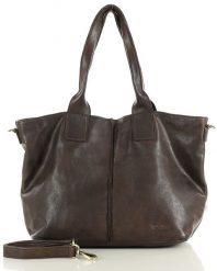 Shopperka skórzana MARCO MAZZINI ciemny brąz vs115c. Torebki shopper damskie bez wzorów, ze skóry, duże, bez dodatków. Za 365.75 zł.