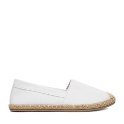 Espadryle JENNY. Białe espadryle damskie Jenny, bez wzorów, bez obcasa, bez zapięcia. Za 69.99 zł.