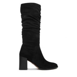 Kozaki Nine West. Czarne kozaki damskie Nine West, bez obcasa, na słupku. Za 299.99 zł.
