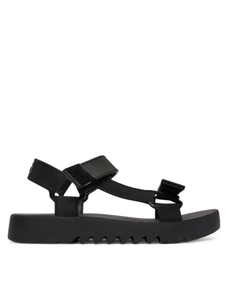 Melissa Sandały Flowing Papete Ad 33908 Czarny. Czarne sandały damskie Melissa, bez wzorów, z tworzywa sztucznego, bez obcasa, na płaskiej podeszwie, bez zapięcia. Za 299.99 zł.