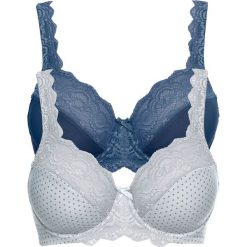 Biustonosz na fiszbinach z delikatną koronką (2 szt.). Czarne biustonosze bonprix, z aplikacjami, z koronki. Za 92.99 zł.