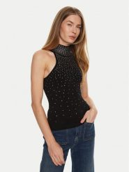 Marciano Guess Golf 4BGR37 5439Z Czarny Regular Fit. Czarne swetry damskie Marciano Guess, m, z aplikacjami, z wiskozy, bez kołnierzyka, bez ramiączek, bez kaptura. Za 419.99 zł.