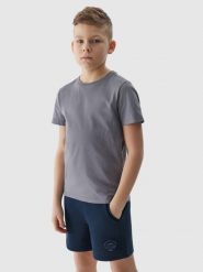 4F T-shirt gładki chłopięcy - szary 152 (11-12 lat). Szare t-shirty dla chłopców 4f, bez wzorów, z bawełny, bez ramiączek. Za 29.99 zł.