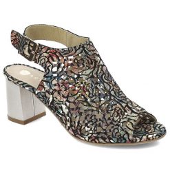 Czarne Sandały Armodo Eleganckie Obuwie Damskie. Czarne klapki damskie Armodo, z aplikacjami, z materiału, bez obcasa, na obcasie, bez zapięcia. Za 369.00 zł.
