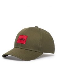 HUGO Czapka z daszkiem Men-X 581 50492745 Zielony ciemny. Zielone rękawiczki męskie Hugo, bez wzorów, z bawełny. Za 199.99 zł.