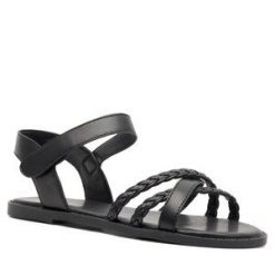 Sandały Nelli Blu. Czarne sandały dziewczęce Nelli Blu, bez zapięcia. Za 89.99 zł.