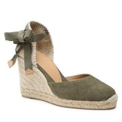 Espadryle Castañer. Zielone espadryle damskie Castañer, bez wzorów, bez obcasa, bez zapięcia. Za 429.99 zł.