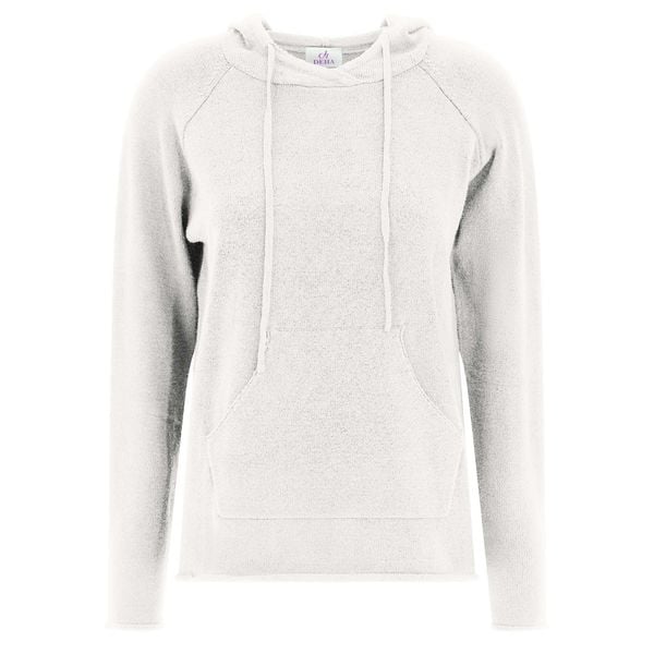 Sweter Z Kapturem Deha Damskie. Białe swetry damskie Deha, m, bez wzorów, z materiału, klasyczne, bez kołnierzyka, bez ramiączek, krótkie, z kapturem. Za 510.99 zł.