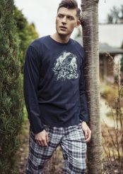 Key Piżama męska MNS 753 B8 Granatowa r. 2XL. Piżamy męskie Key, m, bez wzorów, bez ramiączek. Za 99.99 zł.