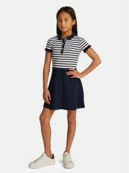 Tommy Hilfiger Sukienka codzienna Skater KG0KG08484 D Granatowy Regular Fit. Niebieskie sukienki dla dziewczynek Tommy Hilfiger, bez wzorów, z bawełny, bez ramiączek. Za 219.99 zł.