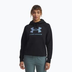 Bluza Under Armour Rival Fleece Piped HZ Hoodie. Czarne bluzy damskie Under Armour, bez wzorów, bez kaptura, na fitness i siłownię. Za 209.99 zł.