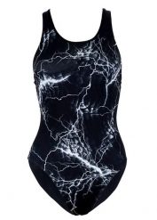 Strój Kąpielowy Aqua Sphere Miami – Ciemnoszary/Wielokolorowy – Rozmiar 34. Czarne kostiumy jednoczęściowe damskie Aqua Sphere, bez wzorów, z materiału, klasyczne, na fitness i siłownię. Za 114.55 zł.