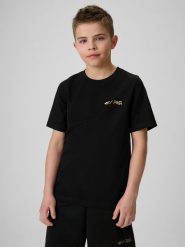 4F T-shirt regular z nadrukiem dziecięcy 4F JUNIOR x Robert Lewandowski - czarny 122 (6-7 lat). Czarne t-shirty i topy dla dziewczynek 4f, bez wzorów, z bawełny, bez ramiączek. Za 59.99 zł.