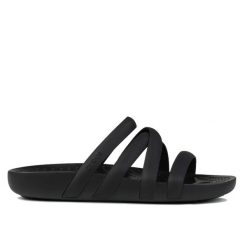 Sandały damskie do chodzenia Crocs SPLASH STRAPPY. Czarne sandały damskie Crocs, bez wzorów, bez obcasa, bez zapięcia. W wyprzedaży za 179.00 zł.