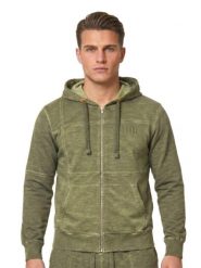 Męska bluza z kapturem Old Wash zapinana na zamek. Niebieskie bluzy męskie LEONE 1947 APPAREL, m, bez wzorów, z tkaniny, z kapturem. Za 412.58 zł.