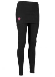 Legginsy sportowe ze spódniczką, dł. przed kostkę. Czarne legginsy damskie bonprix, bez wzorów. Za 84.99 zł.