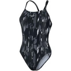 Strój pływacki jednoczęściowy damski Speedo Allover Rippleback. Czarne kostiumy jednoczęściowe damskie Speedo, xs, bez wzorów, sportowe, do pływania. Za 159.99 zł.
