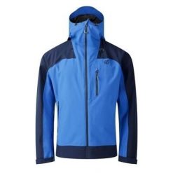 Męska wodoodporna kurtka turystyczna z kapturem Torrek III. Niebieskie kurtki sportowe męskie Dare 2b, m, bez wzorów, z poliesteru, trekkingowe. W wyprzedaży za 479.99 zł.