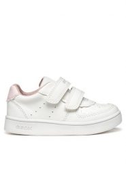 Geox Sneakersy B Eclyper B555MA 000BC C0814 Biały. Białe buty sportowe dziewczęce Geox, bez wzorów, ze skóry, bez zapięcia. Za 139.99 zł.