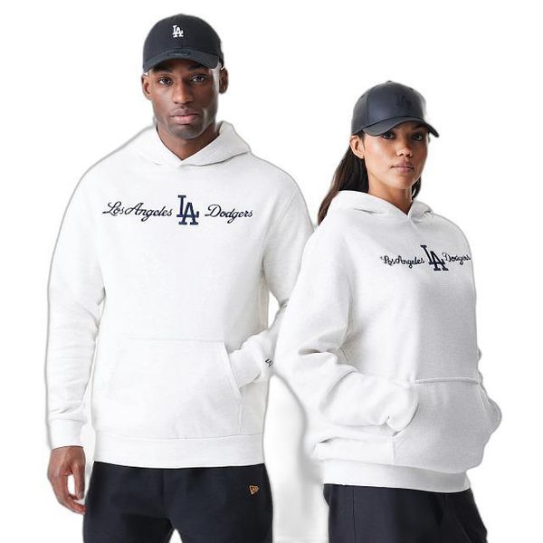 Bluza z kapturem Dodgers MLB Script Graphic. Białe bluzy sportowe męskie New Era, l, bez wzorów, z materiału, z kapturem. Za 305.50 zł.