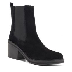 Botki Sergio Bardi. Czarne botki damskie Sergio Bardi, bez obcasa, na słupku, bez zapięcia. Za 209.99 zł.