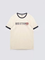 Koszulka męska z linii Authentic z logo BIG STAR perłowa Summet 103. Białe t-shirty męskie Big Star, l, bez wzorów, z bawełny, retro, bez kołnierzyka. Za 99.99 zł.