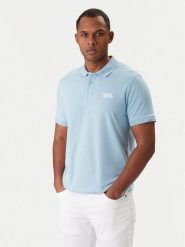 KARL LAGERFELD Polo 745780 561235 Błękitny Regular Fit. Niebieskie koszulki polo męskie KARL LAGERFELD, m, bez wzorów, z bawełny, bez ramiączek. Za 309.99 zł.