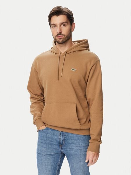 Lacoste Bluza SH8863 Brązowy jasny Relaxed Fit. Brązowe bluzy męskie Lacoste, m, bez wzorów, bez kaptura. Za 639.99 zł.