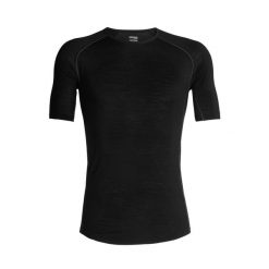 Bluza termiczna z krótkim rękawem Icebreaker 150 zone crewe. Czarne bluzy męskie Icebreaker, xl, bez wzorów, z jersey, bez kaptura, na fitness i siłownię. Za 396.95 zł.