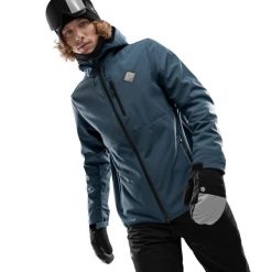Męska kurtka snowboardowa Sporty zimowe Siroko W2 Monsoon. Niebieskie kurtki męskie SIROKO, na zimę, l, bez wzorów, z softshellu, sportowe, bez kaptura. Za 844.00 zł.