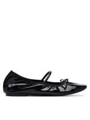 DKNY Baleriny K1525268 Czarny. Czarne baleriny damskie DKNY, bez wzorów, ze skóry, bez obcasa. Za 299.99 zł.
