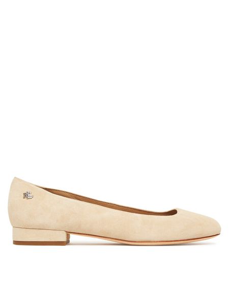 LAUREN RALPH LAUREN Baleriny Emellie 802974358001 Beżowy. Brązowe baleriny damskie Lauren Ralph Lauren, bez wzorów, ze skóry, bez obcasa. Za 499.99 zł.
