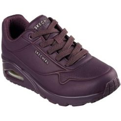 Buty sportowe damskie Skechers Stand On Air. Fioletowe obuwie sportowe damskie Skechers, bez wzorów, ze skóry ekologicznej. Za 490.00 zł.