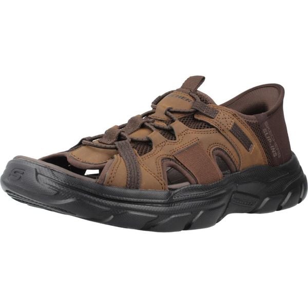 Sandały SKECHERS SLIP-INS REVOLTED SS Brązowy. Brązowe sandały męskie Skechers, z syntetyku, bez zapięcia. Za 329.99 zł.