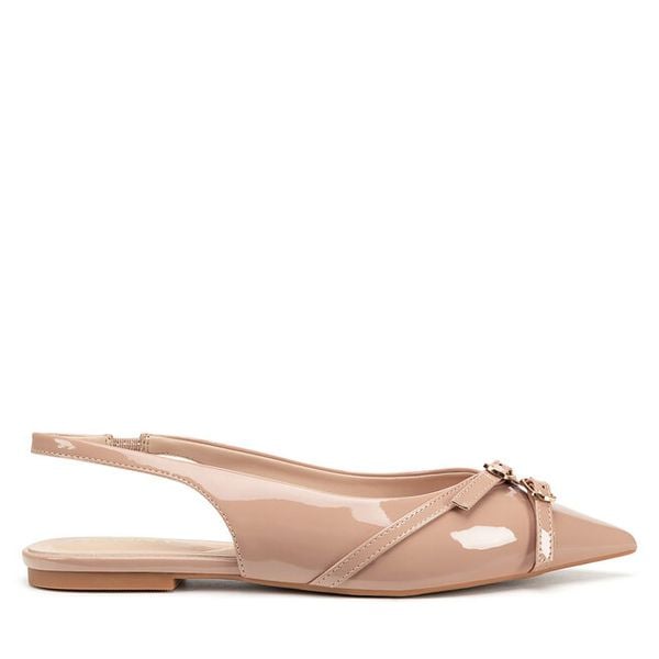 Baleriny JENNY. Brązowe baleriny damskie Jenny, bez wzorów, bez obcasa. Za 79.99 zł.