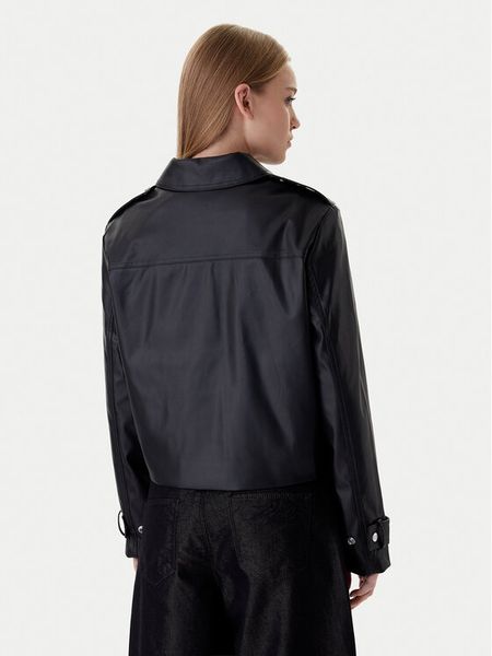 Calvin Klein Jeans Kurtka z imitacji skóry Moto LV047E501G Czarny Regular Fit. Czarne kurtki damskie Calvin Klein Jeans, s, bez wzorów, z jeansu, bez kaptura. Za 849.99 zł.